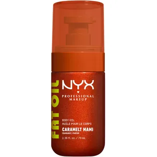 NYX Professional Makeup Fat Oil Körperöl, Caramelt Mami, 70 ml, 24H Hydration, glänzendes Finish