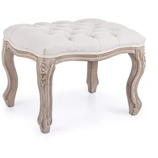 BIZZOTTO Hocker Diva mit Stoff-Bezug, Kautschukholz-Gestell, klassisch, Natur – bequem gepolstert für Dein Zuhause