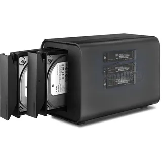 TERRAMASTER D5 Hybrid HDD NVMe Gehäuse - USB 3.2 Gen 2 10Gbps Typ C 5Bay USB Storage Unterstützt RAID 0/1/Single/JBOD Exklusives 2+3 RAID Hybrid Disk Array (ohne Festplatte)