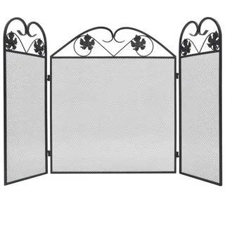 vidaXL Funkenschutzgitter 102 x 61 cm 3-tlg. schwarz klappbar