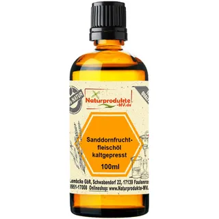 Sanddorn Fruchtfleischöl 100 ml kaltgepresst Sanddornöl - Hippophae Rhamnoides - Sanddorn Öl - Sea Buckthorn Oil - Rein & Natürlich - Trägeröl - Pflegeöl - für Hautpflege - Gesicht - Körperpflege