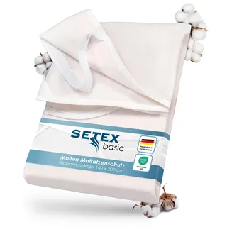 Setex Molton Matratzenschoner 140x200 naturfarben – Matratzenauflage für Bettmatratzen 15-22cm Höhe – Matratzenschutz Fixspannauflage mit Eckgummis – STANDARD 100 by OEKO-TEX geprüft & zertifiziert