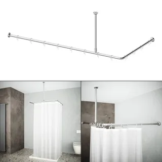 Aquabad Duschvorhangstange 90 x 175 cm Chrom