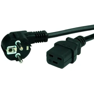 Value Netzkabel Schutzkontakt- IEC320-C19 16A, schwarz, 3 m