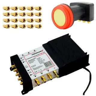 PremiumX SAT-Multischalter 5/6 Multischalter Multiswitch Quattro LNB SAT bis 6 Teilnehmer