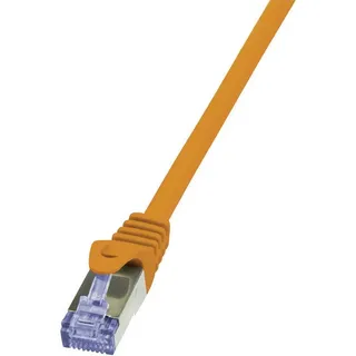 Logilink CQ3078S RJ45 Netzwerkkabel, Patchkabel CAT 6a S/FTP 5.00 m Orange Flammwidrig, mit Rastnasenschutz 1St.