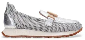 Hispanitas für Damen. HV253919 Turnschuhe Kansas weiß (41), Leder, Silber, Wohnung, 1 bis 3 cm, Keine, Lässig