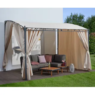 Konifera Anbaupavillon Burano 3 x 2,5 m inkl. 3 Seitenteile Beige