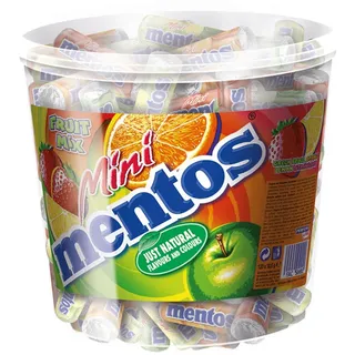 Bonbons Mentos Mini Fruit 120 Rollen Kaudragees Fruchtgeschmack in Dose 1260g