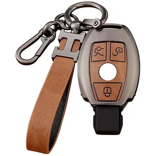 Autoschlüssel-Hülle für Mercedes Benz A B C E G R S M Klasse CLA CLS GLA GLC GLE GLS GLK GL SL SLK SLC W176 W245 A203 W204 W211 W245 Viano Metris Autoschlüsselhülle mit Schlüsselanhänger