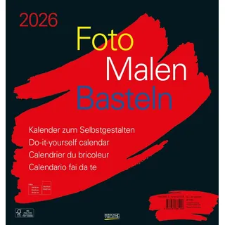 Korsch Verlag Foto-Malen-Basteln Bastelkalender schwarz groß 2026