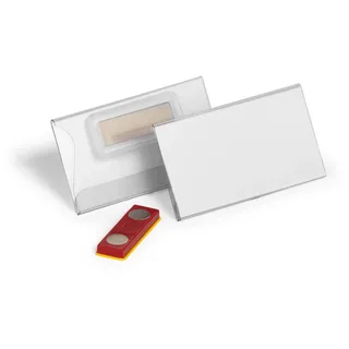 Durable Namensschild 40x75 mm mit Magnet verdrehsicher, Packung à 25 Stück, transparent, 75 x 40