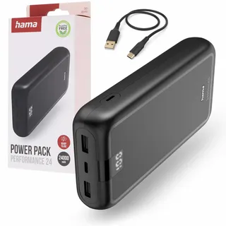 Hama Power Pack Performance 24 24000mAh 3 Ausgänge: USB-C 2x USB-A Anthr.