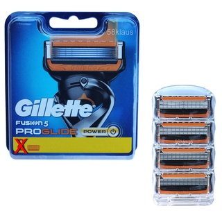 4x Gillette Fusion5 Proglide Power Klingen neues Design im tKh ohne Umverpackung