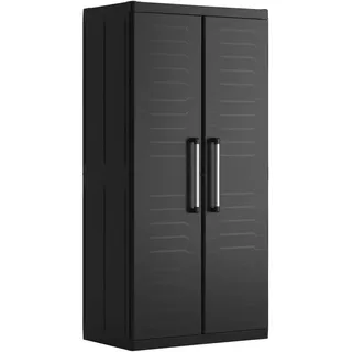 KETER Geräteschrank, schwarz Kunststoff 4 Fächer, 89x182x54 cm - schwarz