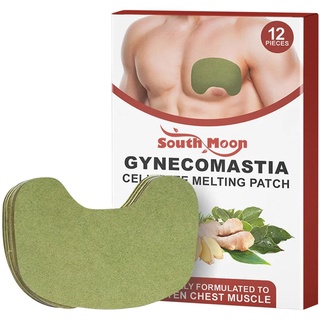 12 Stück Gynecomastia Compress Patch, Gynecomastia Cellulite Melting Patch, Gynäkomastie-Cellulite-Pflaster Brust Bauchfett Entfernen Für Männer, Brustpflege Aufkleber Für Männer