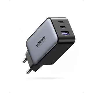 UGREEN Nexode USB C Ladegerät 65W GaN Charger 3-Port PD Netzteil 60W PPS kompatibel mit MacBook Pro/Air, iPhone 16 Pro Max/16/15 Pro Max/15 Pro, iPad Pro, Galaxy S24 Ultra/S23/S22(Schwarz)