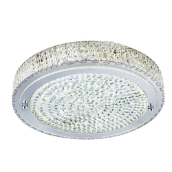 LED Light with Round Chrome Crystals & Flush Fitting - Vesta