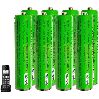 NI-MH AAA Akku für Panasonic Schnurlose Telefone 1,2V 400mAh Akku für Telefon, Batterien AAA Wiederaufladbar für Gigaset Mobilteile - 8 Stück