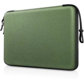 FINPAC 14 Zoll Tasche Hartschalen Hülle für 14" Lenovo IdeaPad Slim 3/ Slim 5i/ ThinkPad L480/ T470, für 13,8" Surface Laptop 7, stoßfest Laptoptasche für 14" Acer/ASUS/Dell/HP Laptop (Moosgrün)