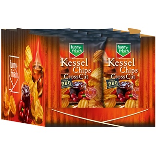 funny-frisch Kessel Chips Cross Cut Spicy BBQ Sauce 120g, 10er Pack (10 x 120g)