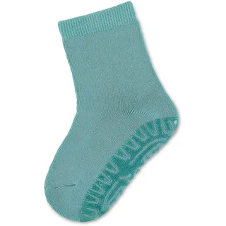 Sterntaler Fli Fli SOFT uni - Unisex Fliesen Flitzer einfarbig - warme Stoppersocken Baby mit Innenfrottee - elastische Baby und Kinder Strümpfe mit Anti-Rutsch-Sohle, eisgrün, Größe 20