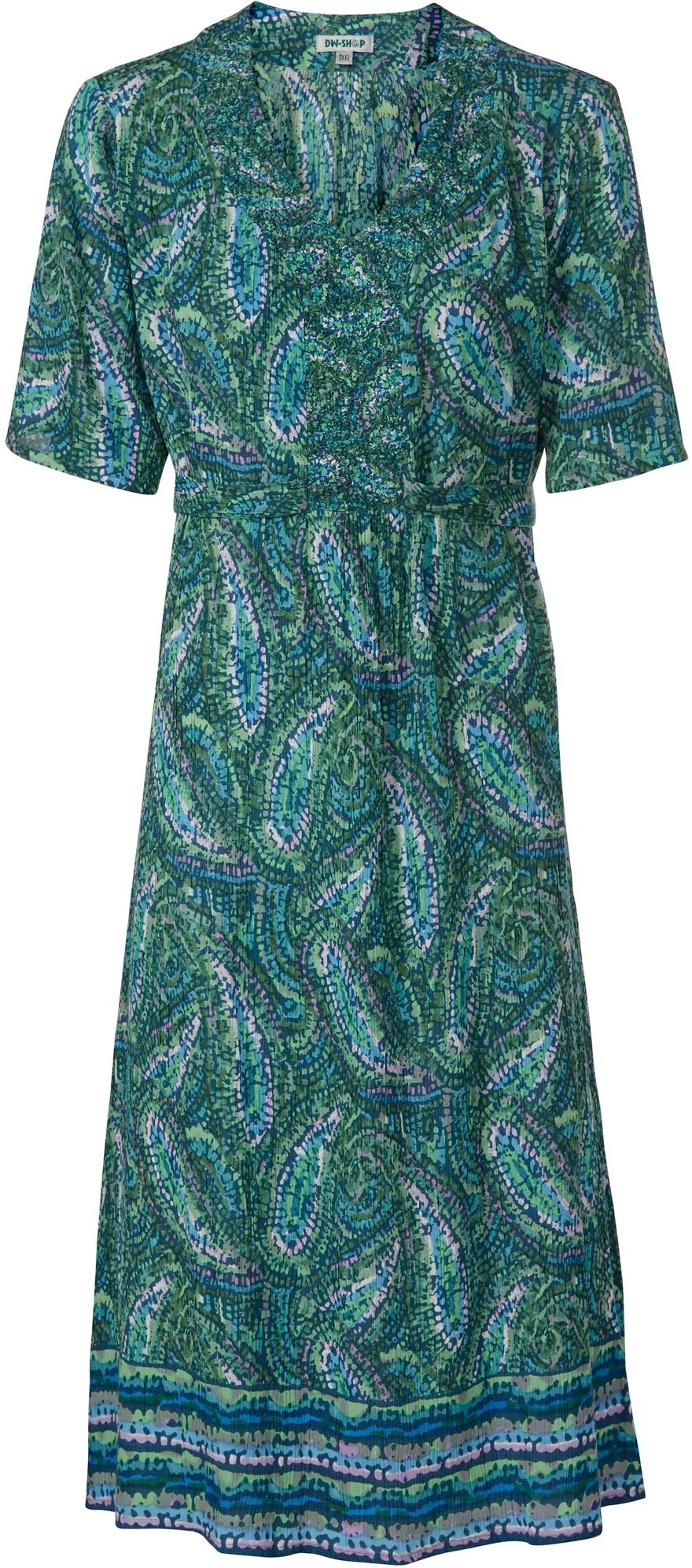 Viskose-Kleid, Druck smaragd, 48