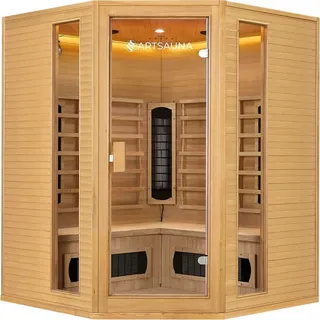 Artsauna Infrarotkabine Nyborg E150K - Infrarotsauna 4 Personen LED-Farblicht 7 Keramik-, 1 Flächenstrahler