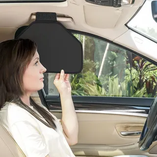 TFY Seitenfenster Sonnenblende für Autodachgriffe - Sonnenblendung und Wärmeblocker für Fahrer oder Beifahrer, reduziert Seitenfensterblendung, einfache Installation und Lagerung (Schwarz)
