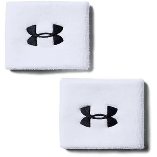 Under Armour Performance Wristband, 2er-Pack schweißableitendes Fitnessband, flexibles Schweißband mit Logo