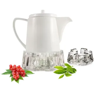 Sendez Teekanne aus Porzellan mit Stövchen Kaffeekanne Porzellankanne Kanne