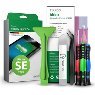 GIGA Fixxoo® Handy Akku Reparatur Set iPhone SE 2020 Akku [inkl. Werkzeug-Kit & Anleitung] - Original Akku Kapazität - Ersatzakku für einen einfachen Austausch - Akku iPhone - iPhone Batterie