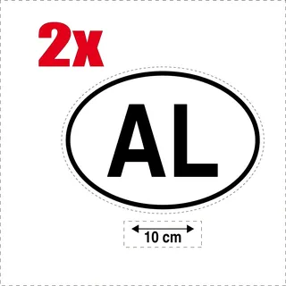 2 x selbstklebend Sticker Flagge Oval Code Länder Auto Moto al-albanie