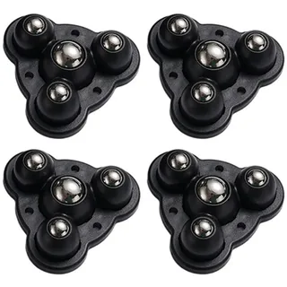 Refttenw Möbelrolle Mini selbstklebende Kugelrolle, 4 Stahlkugeln,Möbelrolle,4 Stück, Stanzfreie Installation schwarz