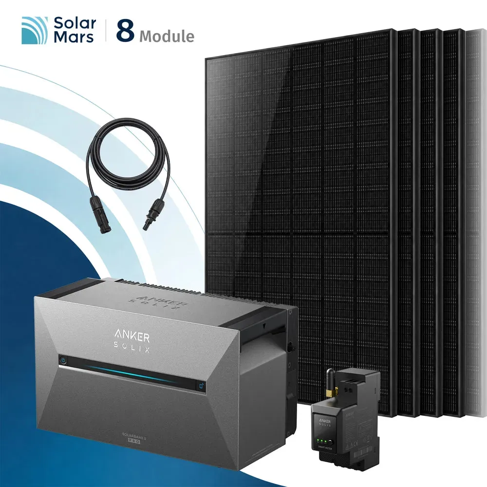 Balkonkraftwerk 4000 Watt mit Speicher Anker SOLIX Solarbank 3 E2700 Pro mit 8x500Wp Solarmodule und MC4 Solarkabel Set - 4000Wp ‚Äì 8 Module / Ohne Erweiterungsakku / Ohne HAL