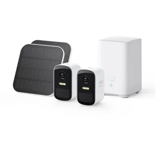 eufy Security eufyCam 2C 2-Kamera-Set, Solarpanel, Überwachungskamera Aussen Solar, HomeKit-kompatibel, 1080p HD, IP67-Wetterfest, Nachtsicht, Ohne monatliche Gebühren