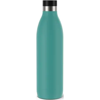 Emsa Bludrop", blau Petrol, H:30cm, Edelstahl, Trinkflaschen, Isolierflasche, 1 Liter, auslaufsicher, 360-rundum-Trinköffnung, 40 h kalt, 20 h warm