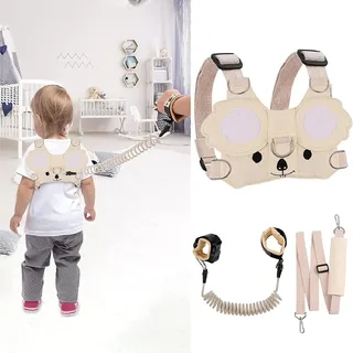 YTACREA 3-in-1 Kinderleine, Koala Anti Verloren Kinder Leine mit Sicherheit Handgelenk, Unterstütztes Laufgeschirr für Kinder, Kinderleine mit Geschirr Schloss, Kinder Sicherheitsleine für Outdoor