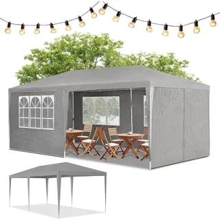 Juskys Partyzelt 3 x 6 m Dunkelgrau