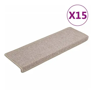 vidaXL Teppich-Treppenstufen 15 Stk. 65x21x4 cm Taupe