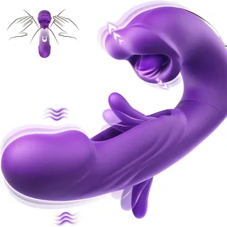 3 in 1 G Punkt Vibration für Frauen Klitoris, Dildo Vibrator mit 7 Vibrations modi 5 Klitorissauger & 5 Flattermodi Klitoris Stimulator für Sie Sex Spielzeug