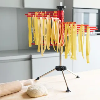 Navaris Nudeltrockner Nudelständer - Nudelständer zum Trocknen von Pasta zusammenklappbar - Nudel Trockenständer frische Nudeln - Pastatrockner ... Rot