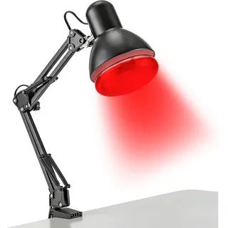 AFKSMILE Infrarotlampe 100W Infrarotlicht Rotlichtlampe Wärmelampe Schmerzlinderung, E27 inkl schwarz