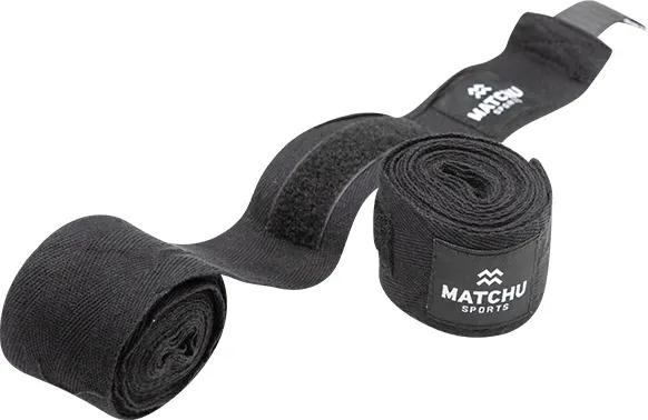 Matchu Sports Boxbandagen - 2 Stücke - Schwarz - 350cm - 3cm - 97% Baumwolle - 3% Terylen