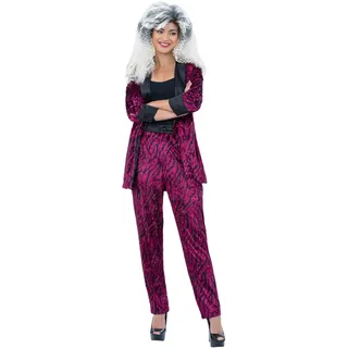 Smiffys 80er Jahre Rosa Zebra Print Anzug Kostüm Klein Uni Retro Verkleidung Outfit für Erwachsene Inklusive Jacke & Hose 80er Rockstar Disco Festival Halloween Kostüm für Herren Damen