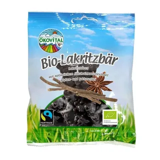 Ökovital Bio Lakritzbären gegossenes Starklakritz mit Gelatine