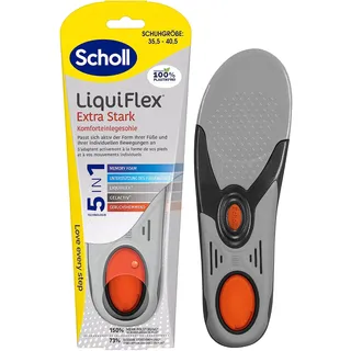 SCHOLL LiquiFlex Komforteinlegesohlen Extra Support - mehr Polsterung durch Memory Foam und Unterstützung des Fußgewölbes, 1 x 2 Stück