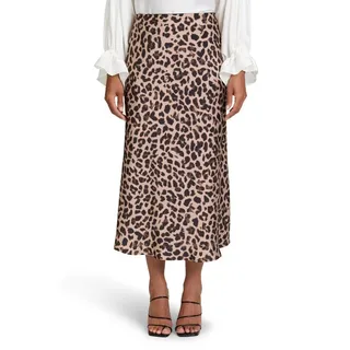 Vera Mont Satinrock mit Leoprint in Weiß/Braun | Gr.: 42