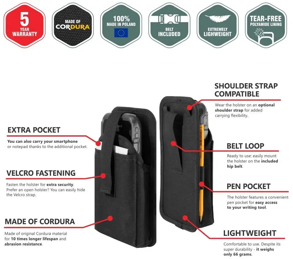Duratis DURA Pouch Holster, Hüftgürtel, Zusatztasche, Size M