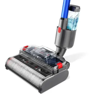 2-IN-1 Bürste Wischaufsatz kompatibel für Dyson V7/V8/V10/V11/V15 Staubsauger, Elektrischer Bodenwischer mit Sauberem und Schmutzigem Wassertank, Gleichzeitig Saugen und Wischen